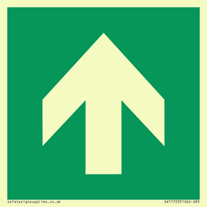 E907 Safe condition: Up / forwards arrow (90 deg supplimentary)